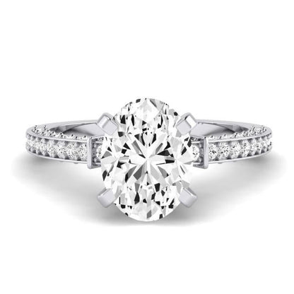 Daphne Oval Moissanite Engagement Ring whitegold