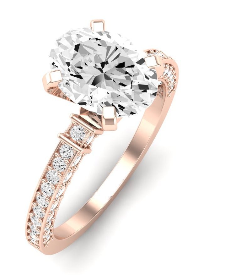 Daphne Oval Moissanite Engagement Ring rosegold