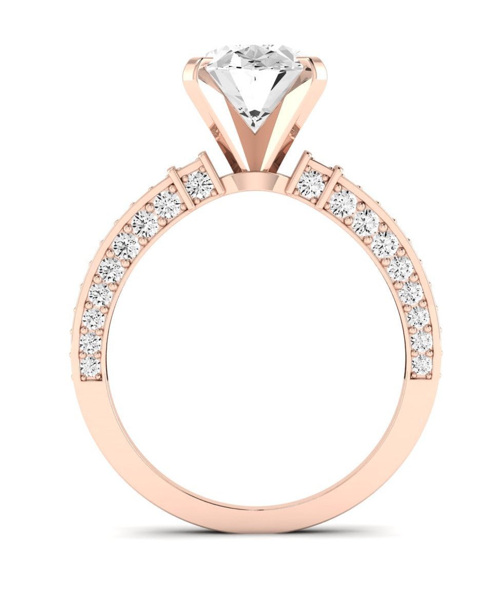 Daphne Oval Moissanite Engagement Ring rosegold