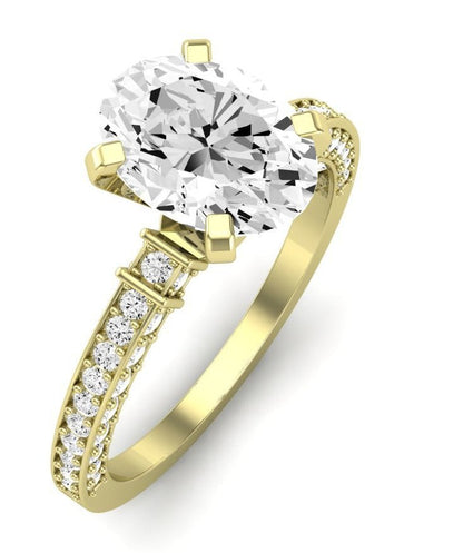 Daphne Oval Moissanite Engagement Ring yellowgold