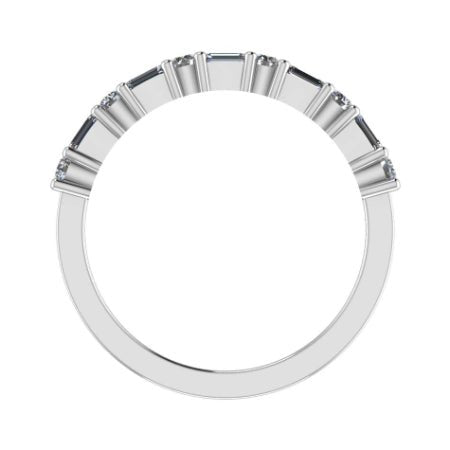 Dara Baguette & Round Trendy Moissanite Wedding Ring whitegold