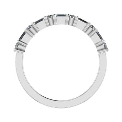 Dara Baguette & Round Trendy Moissanite Wedding Ring whitegold