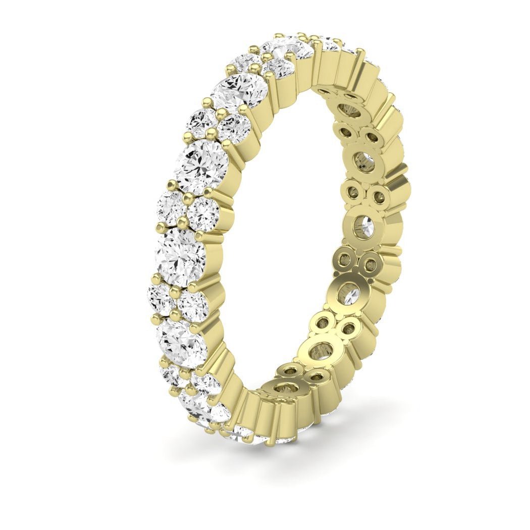 Daylily Round Cut Moissanite Eternity Band yellowgold