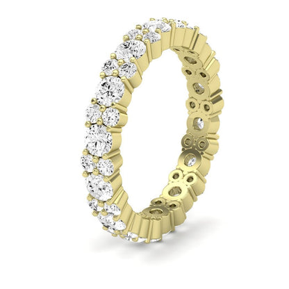 Daylily Round Cut Moissanite Eternity Band yellowgold