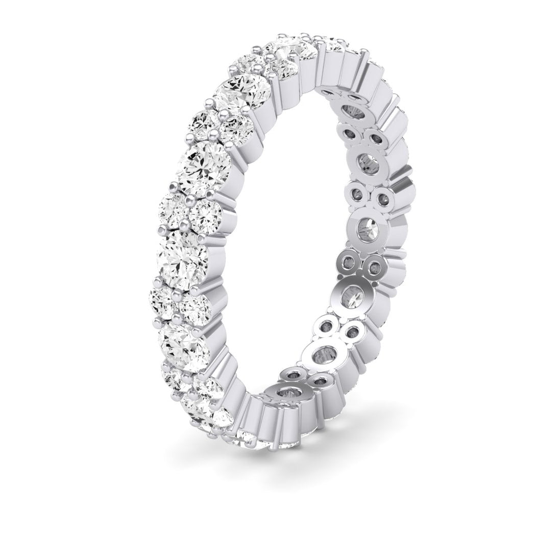 Daylily Round Cut Moissanite Eternity Band whitegold