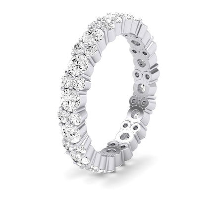 Daylily Round Cut Moissanite Eternity Band whitegold