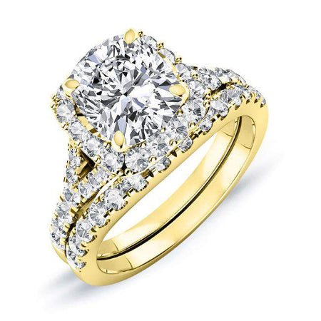 Desert Rose Cushion Diamond Bridal Set (Lab Grown Igi Cert) yellowgold
