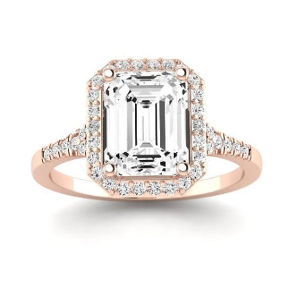 Desert Rose Diamond Matching Band Only (engagement Ring Not Included) For Ring With Emerald Center rosegold