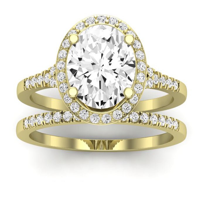 Desert Rose Diamond Matching Band Only (engagement Ring Not Included) For Ring With Oval Center yellowgold