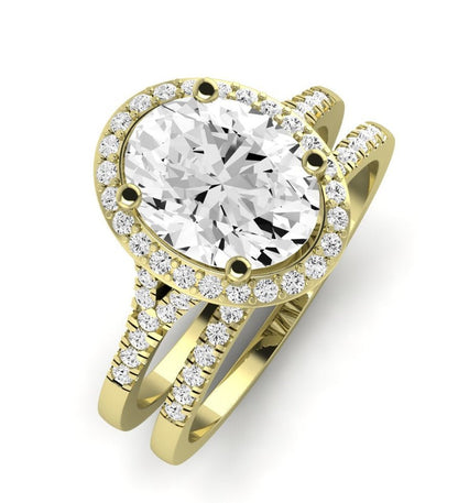 Desert Rose Diamond Matching Band Only (engagement Ring Not Included) For Ring With Oval Center yellowgold