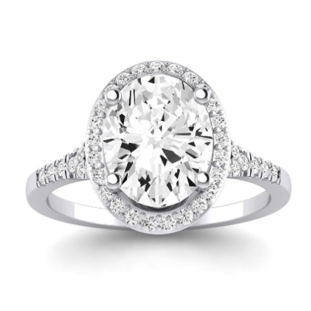 Desert Rose Diamond Matching Band Only (engagement Ring Not Included) For Ring With Oval Center whitegold
