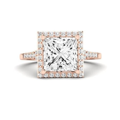 Desert Rose Diamond Matching Band Only (engagement Ring Not Included) For Ring With Princess Center rosegold