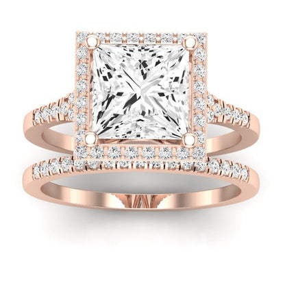 Desert Rose Diamond Matching Band Only (engagement Ring Not Included) For Ring With Princess Center rosegold