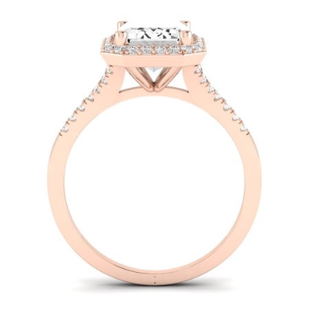 Desert Rose Emerald Moissanite Bridal Set rosegold