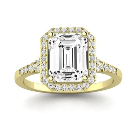 Desert Rose Emerald Moissanite Bridal Set yellowgold