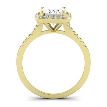 Desert Rose Emerald Moissanite Bridal Set yellowgold