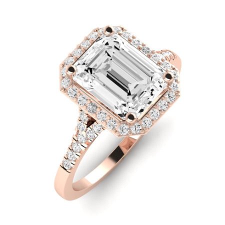 Desert Rose Emerald Moissanite Bridal Set rosegold