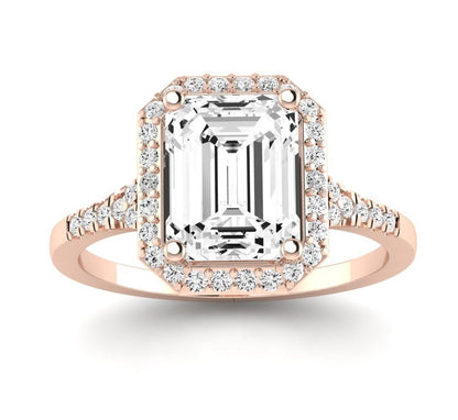 Desert Rose Emerald Moissanite Engagement Ring rosegold