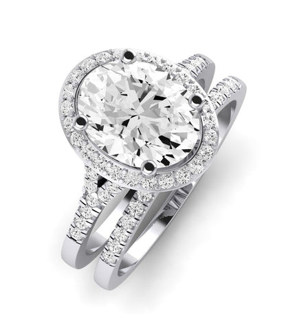 Desert Rose Diamond Matching Band Only (engagement Ring Not Included) For Ring With Oval Center whitegold