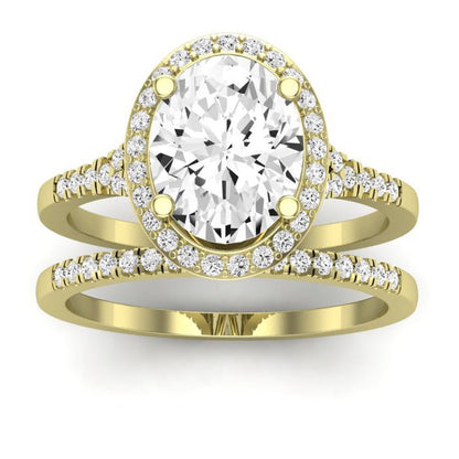 Desert Rose Diamond Matching Band Only (engagement Ring Not Included) For Ring With Oval Center yellowgold