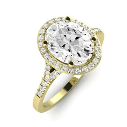 Desert Rose Moissanite Matching Band Only (engagement Ring Not Included) For Ring With Oval Center yellowgold