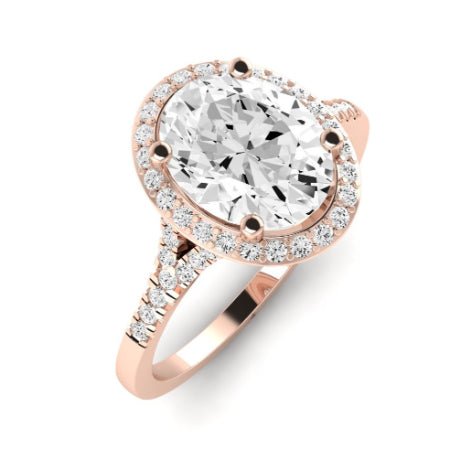 Desert Rose Moissanite Matching Band Only (engagement Ring Not Included) For Ring With Oval Center rosegold