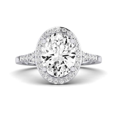 Desert Rose Moissanite Matching Band Only (engagement Ring Not Included) For Ring With Oval Center whitegold