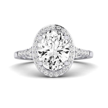 Desert Rose Moissanite Matching Band Only (engagement Ring Not Included) For Ring With Oval Center whitegold