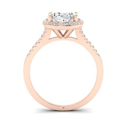 Desert Rose Moissanite Matching Band Only (engagement Ring Not Included) For Ring With Oval Center rosegold