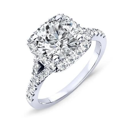 Desert Rose Round Moissanite Bridal Set whitegold