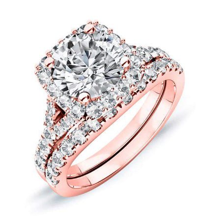 Desert Rose Round Moissanite Bridal Set rosegold