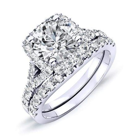 Desert Rose Round Moissanite Bridal Set whitegold