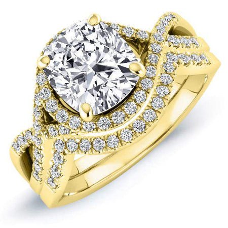 Dianella Cushion Moissanite Bridal Set yellowgold