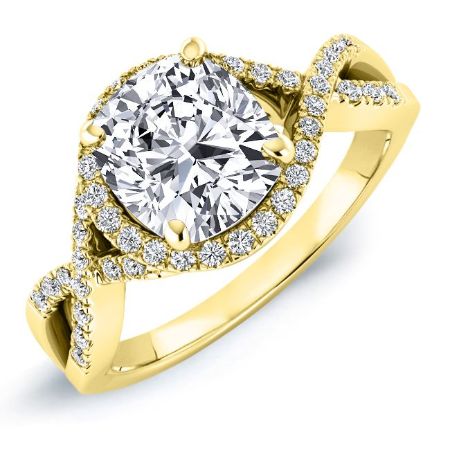 Dianella Cushion Moissanite Bridal Set yellowgold