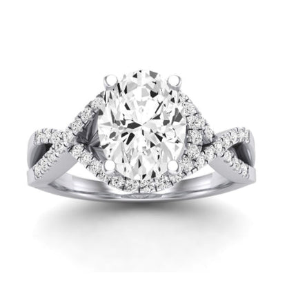 Dianella Diamond Matching Band Only (does Not Include Engagement Ring)  For Ring With Oval Center whitegold