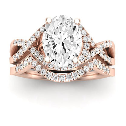 Dianella Diamond Matching Band Only (does Not Include Engagement Ring)  For Ring With Oval Center rosegold