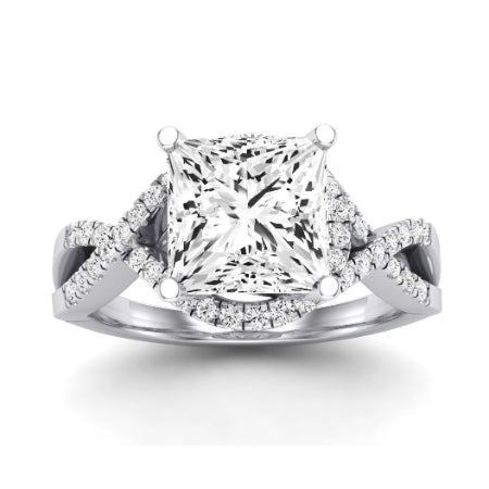 Dianella Diamond Matching Band Only (does Not Include Engagement Ring)  For Ring With Princess Center whitegold