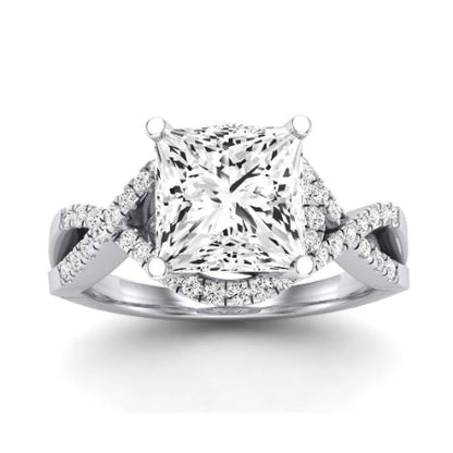Dianella Diamond Matching Band Only (does Not Include Engagement Ring)  For Ring With Princess Center whitegold