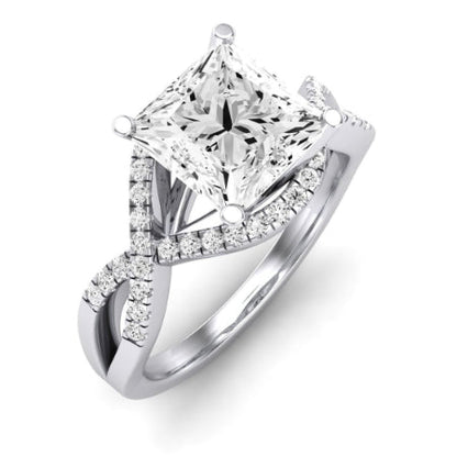 Dianella Diamond Matching Band Only (does Not Include Engagement Ring)  For Ring With Princess Center whitegold