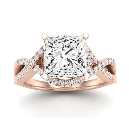 Dianella Diamond Matching Band Only (does Not Include Engagement Ring)  For Ring With Princess Center rosegold