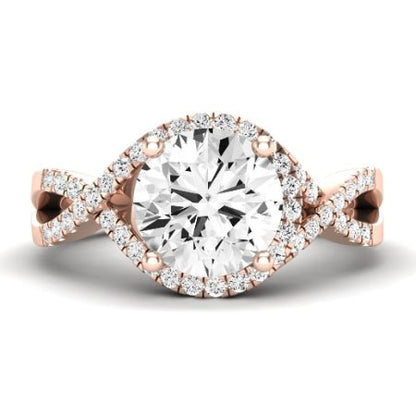 Dianella Diamond Matching Band Only (does Not Include Engagement Ring)  For Ring With Round Center rosegold