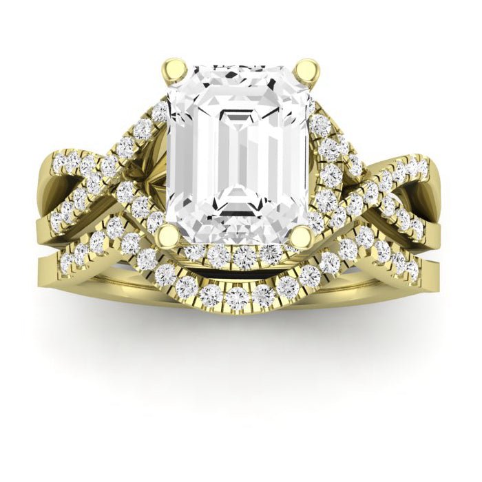 Dianella Emerald Moissanite Bridal Set yellowgold