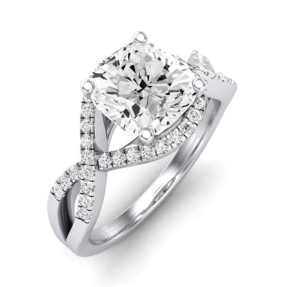 Dianella Diamond Matching Band Only (does Not Include Engagement Ring)  For Ring With Cushion Center whitegold