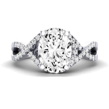 Dianella Diamond Matching Band Only (does Not Include Engagement Ring)  For Ring With Oval Center whitegold
