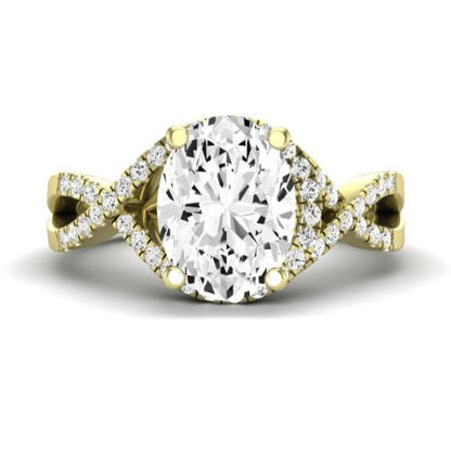 Dianella Diamond Matching Band Only (does Not Include Engagement Ring)  For Ring With Oval Center yellowgold