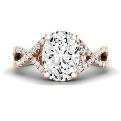 Dianella Diamond Matching Band Only (does Not Include Engagement Ring)  For Ring With Oval Center rosegold