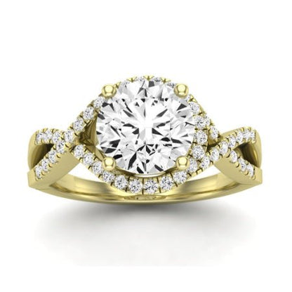 Dianella Diamond Matching Band Only (does Not Include Engagement Ring)  For Ring With Round Center yellowgold