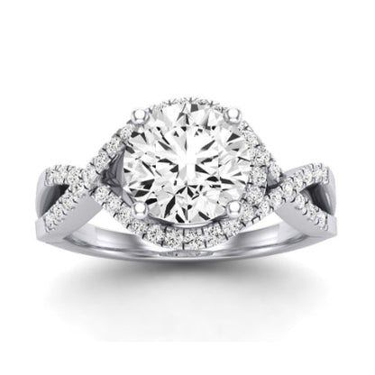 Dianella Matching Band Only (does Not Include Engagement Ring)  For Ring With Round Center whitegold