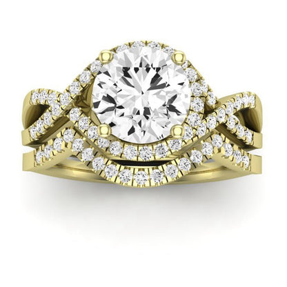 Dianella Matching Band Only (does Not Include Engagement Ring)  For Ring With Round Center yellowgold