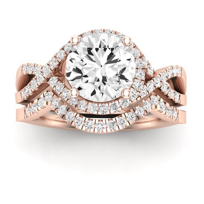 Dianella Matching Band Only (does Not Include Engagement Ring)  For Ring With Round Center rosegold